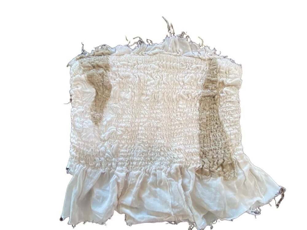 Anthropologie Smocked Ruffled Tube Top Size S